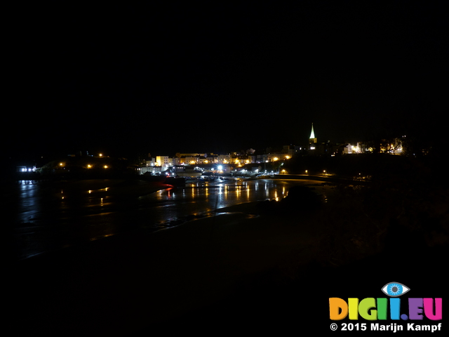 FZ021715 Tenby harbour at night